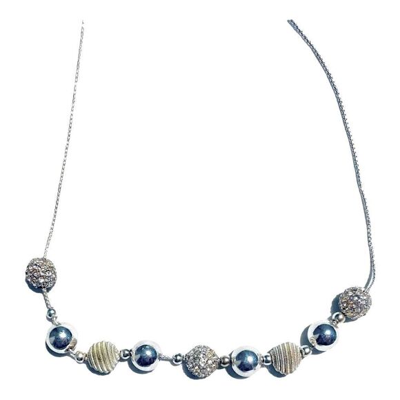 Silver Ball Short Necklace - Picture 1 of 6
